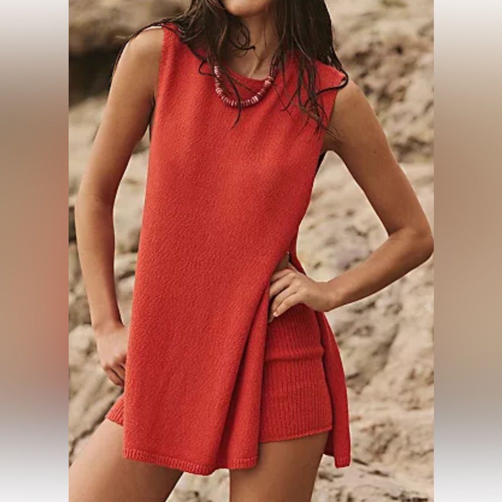 Free People FP Beach Miranda Sweater Set, size S, Terracotta Orange